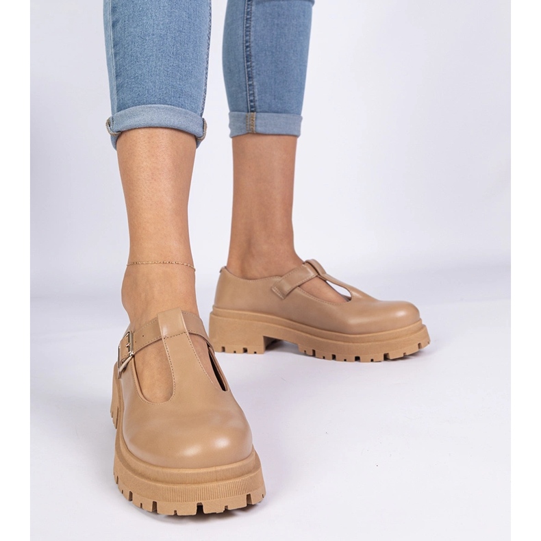 Hnědé boty na platformě ekologických hnědý 1