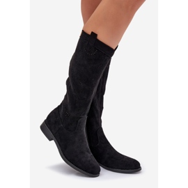 S.Barski Boty s otevřenou plochým podpatkem Upper S. Barski Hy51-860 Black černý 1
