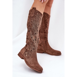 S.Barski Openwork Flat Heels Hy51-176 Hnědá hnědý 2