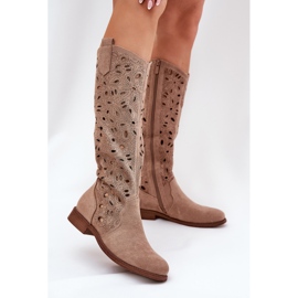 S.Barski Openwork Flat Heels Hy51-176 BEIGE béžový 2