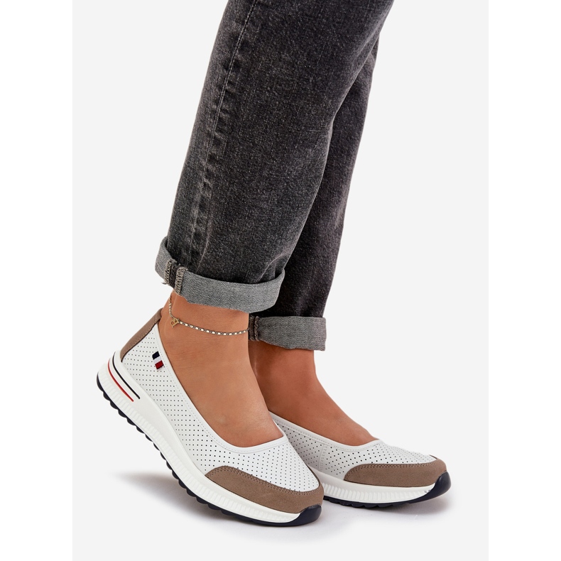 Ballerinas bílé kůže bílý 1