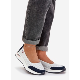 Ballerinas bílé a námořnictvo modré klíny bílý 1 Ballerinas bílé a námořnictvo modré klíny bílý 1