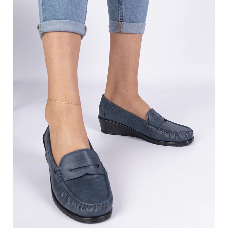 Navy Widge Wedge Moccasins modrý 1