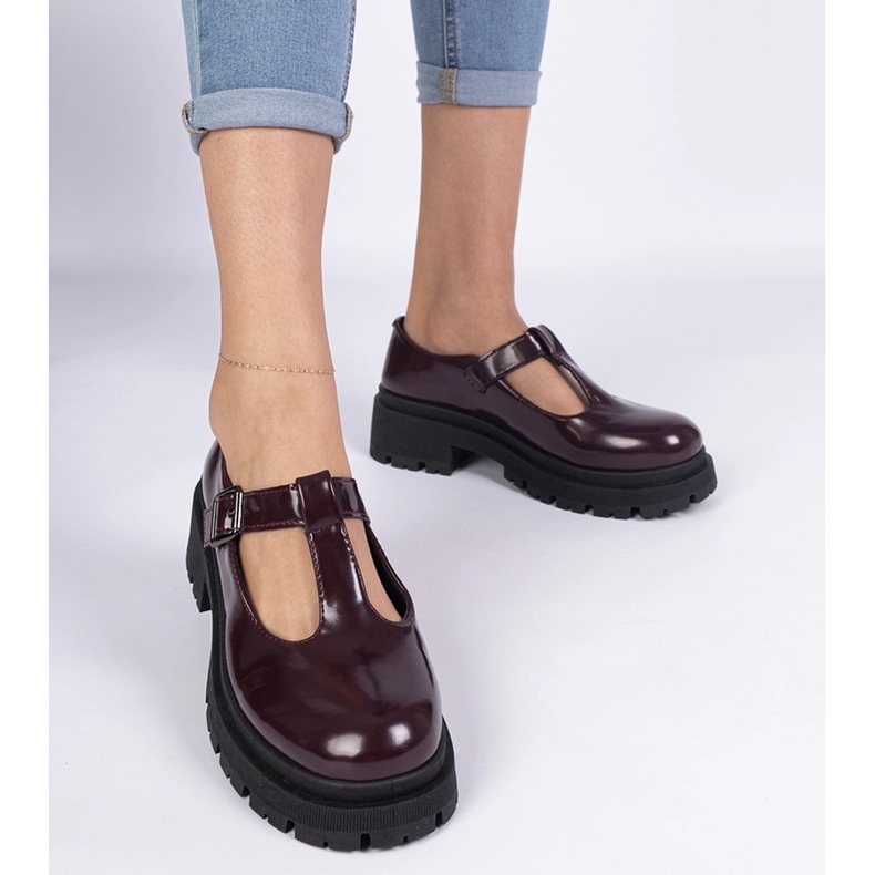 Burgundské boty na ekologické platformě červené 1