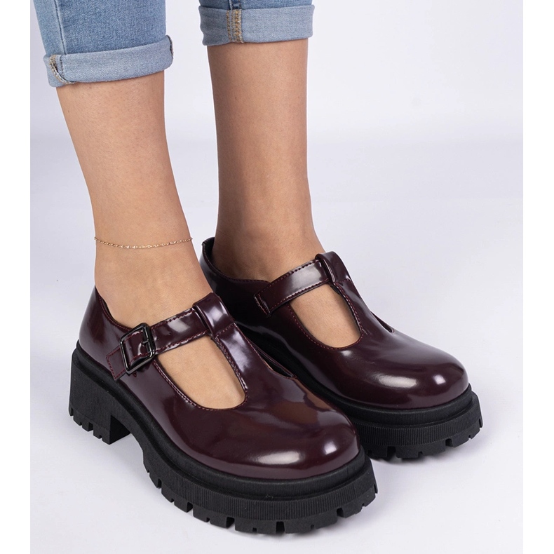 Burgundské boty na ekologické platformě červené 2