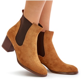 Dámská velblouda Eco-zamszu Chelsea Boots hnědý 4