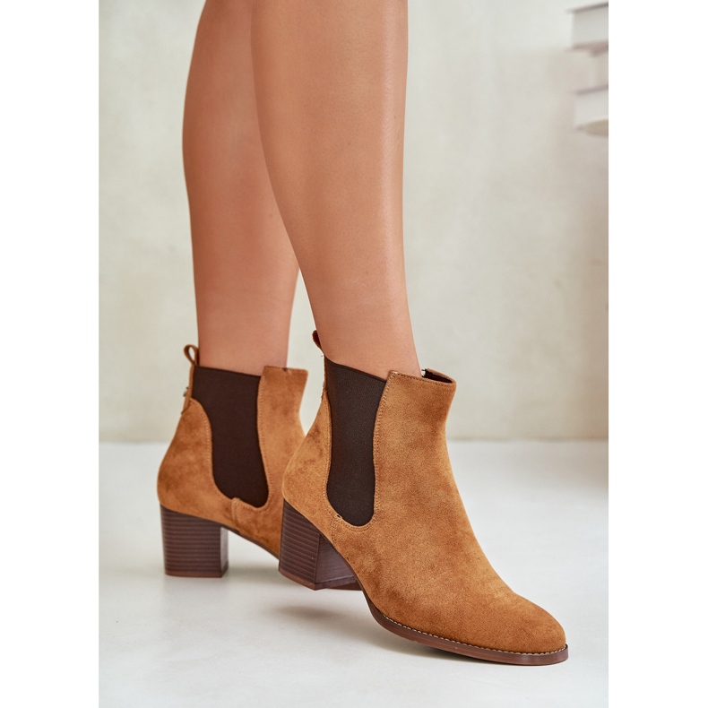 Dámská velblouda Eco-zamszu Chelsea Boots hnědý 2