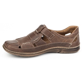 KOMODO Kožené boty na suchý zip 937 Common Dark Brown hnědý 1