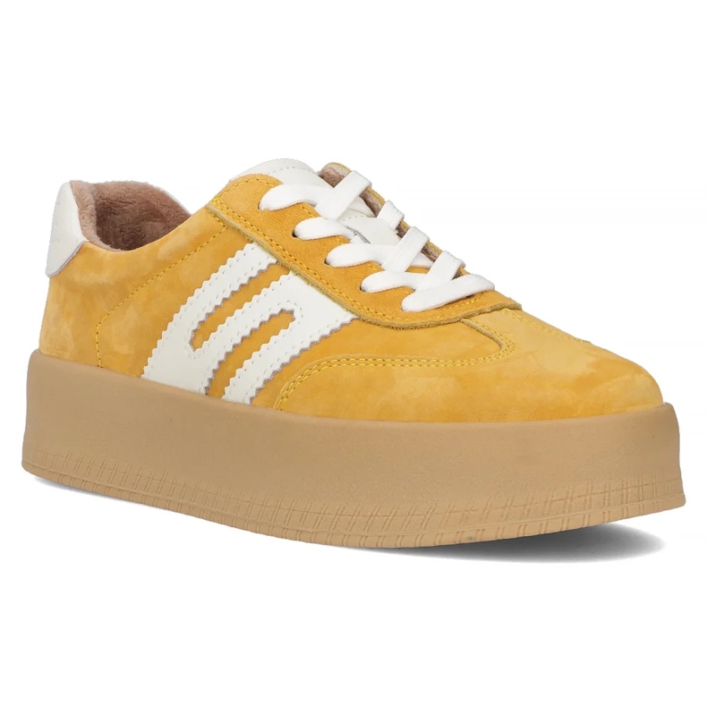 Kožené tenisky Filippo DP6994/25 żółty Suede žluť 1