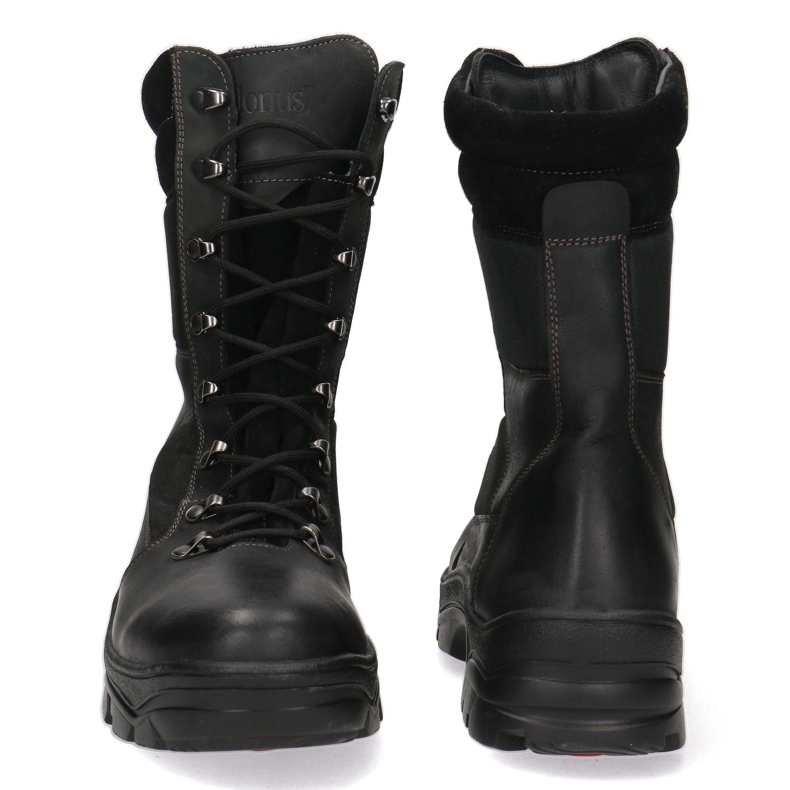 Kožený taktický trekking-Myśliwskie Pollonus Black 6-0128-001 Muflon černá černá 1