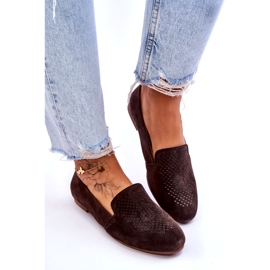 S.Barski Semišové Pohodlné mokasíny Hnědá Giovana hnědý 4