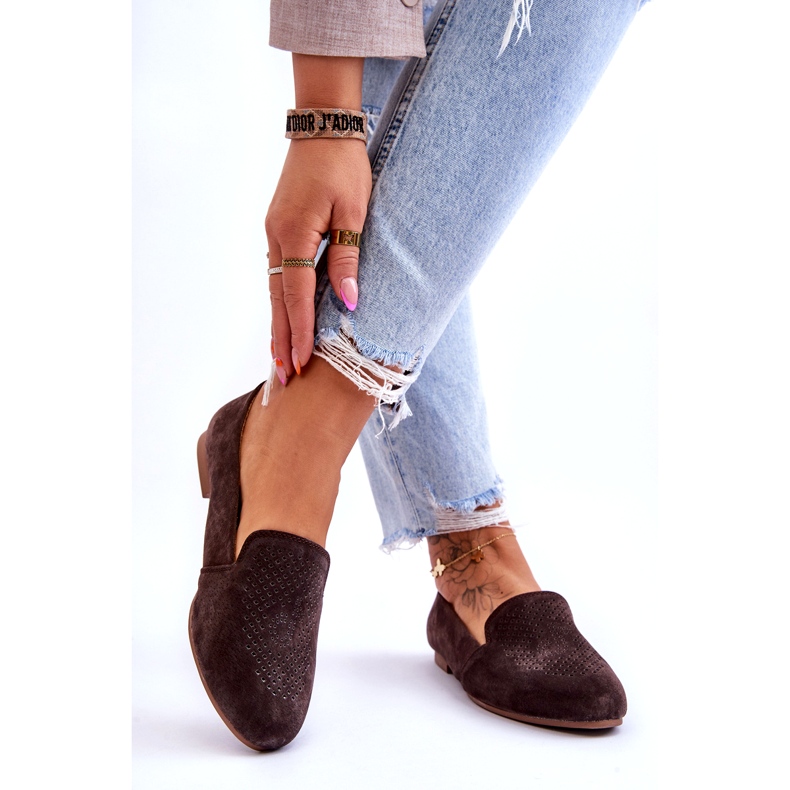 S.Barski Semišové Pohodlné mokasíny Hnědá Giovana hnědý 2