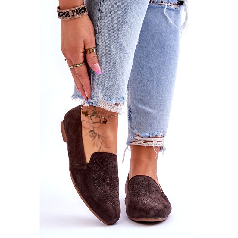 S.Barski Semišové Pohodlné mokasíny Hnědá Giovana hnědý 1