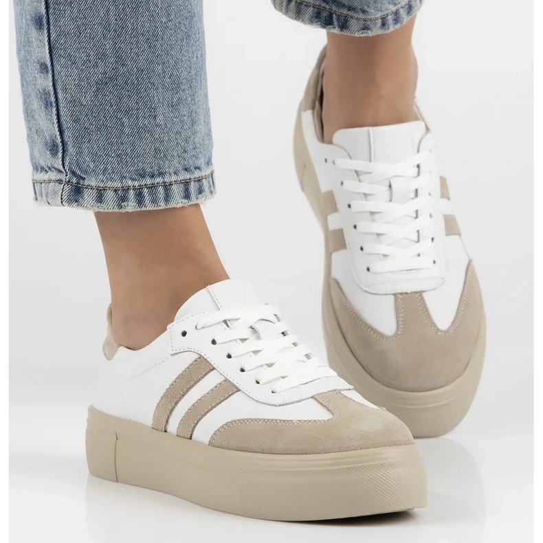 Filippo DP6841/24 kožených tenisek bílý 1