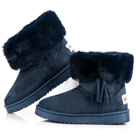 Bella Paris Mukluki s třásněmi námořnická modrá 1