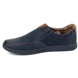 KOMODO Pánské kožené boty příležitostné 854/2 Navy Blue modrý 1