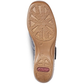 Dámské kožené boty na suchý zip tmavě modrá Rieker 41399-14 modrý 1