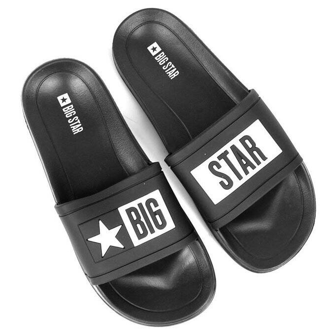 Pánské černé gumové plážové pantofle Big Star DD174699 černý 1