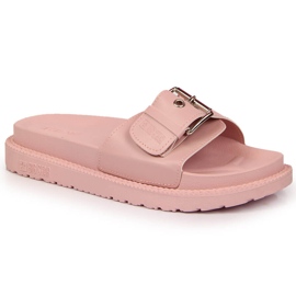 Růžové pantofle Big Star na platformě JJ274A308 růžový 2