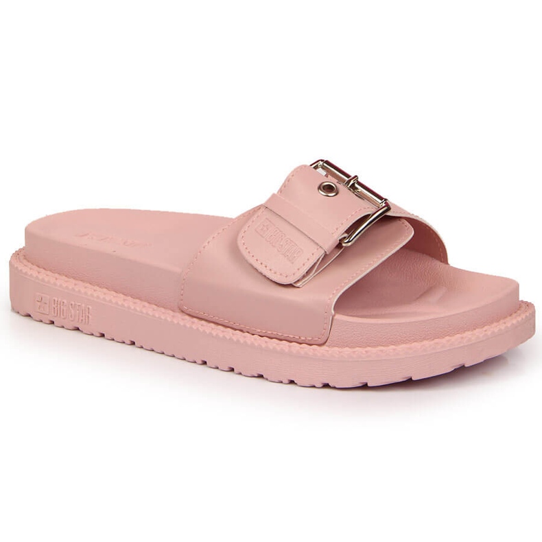 Růžové pantofle Big Star na platformě JJ274A308 růžový 2