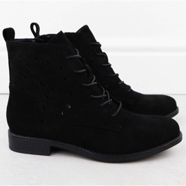 S.Barski Dámské otevřené boty Black Suede S. Barski Hy51-136 černý 2