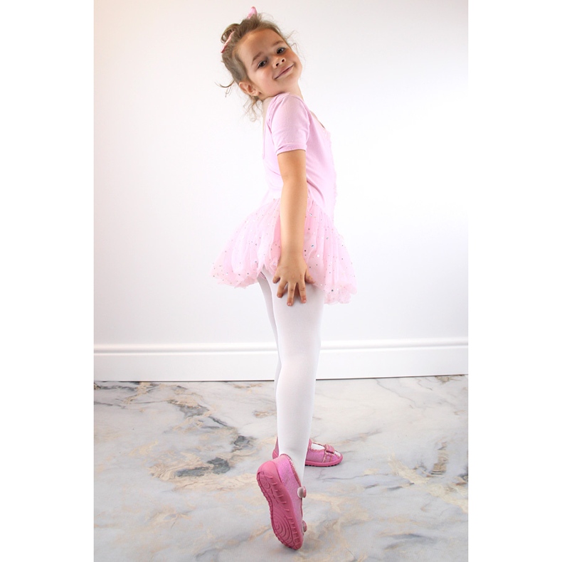 Dívčí pantofle, růžové třpytivé domácí sandály Nazo růžový 2