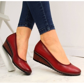 Červené lodičky Vinceza na klínku 1