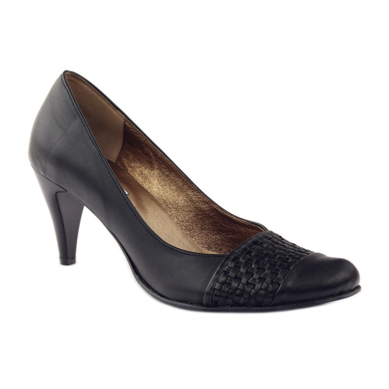 Kožené lodičky Černé PEES 263 černý 1