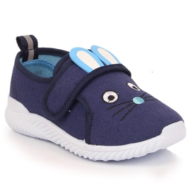 Dívčí tenisky Atletico mouse na suchý zip modrý 2