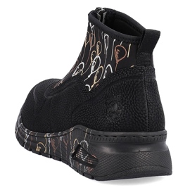 Kotníkové boty pro ženy sportovní tenisky na zip černé Rieker M4953-00 černá 1