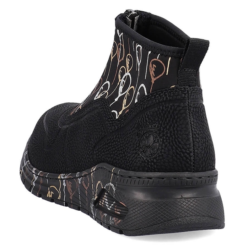 Kotníkové boty pro ženy sportovní tenisky na zip černé Rieker M4953-00 černá 1