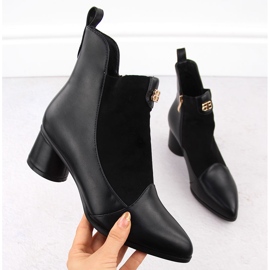 Dámské černé kozačky na vysokém podpatku D&amp;A S.Barski Premium Collection MR870-96 černý 2