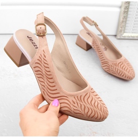 Dámské semišové sandály na nízkém podpatku, růžové Jezzi RMR2263-4 růžový 2