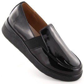 Kožené lakované dámské černé slip-on boty T.Sokolski J24-440 černý 1