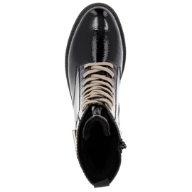 Černé lakované dámské kozačky Remonte D8663-00 černý 1