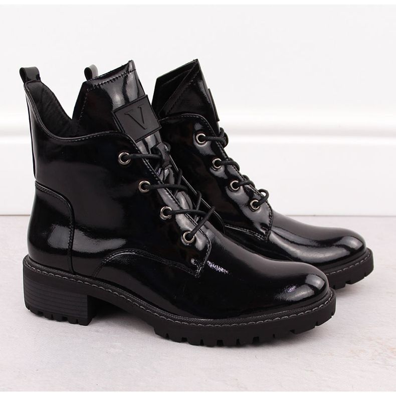 Dámské černé lakované pracovní oděvy Vinceza 58136 černá 2