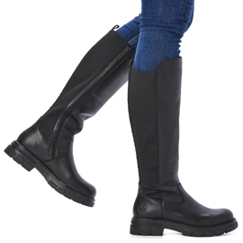 Kožené dámské zateplené kozačky, černé Rieker Z9158-00 černý 1