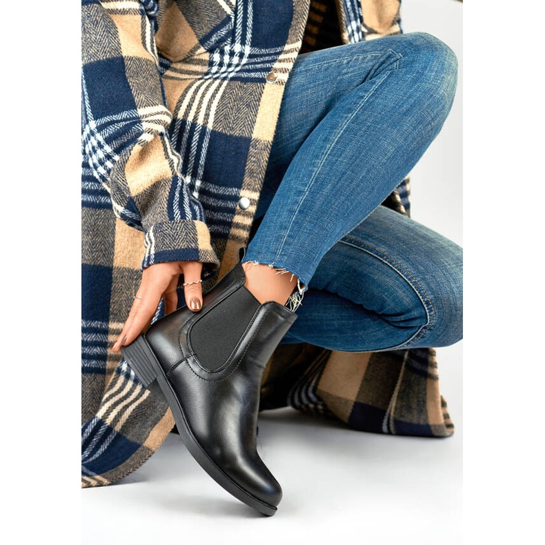 Dámské klasické zateplené holínky Chelsea, černé MR-15B černá 1