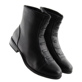 Černé zateplené dámské kozačky F7091-1BLACK černý 2