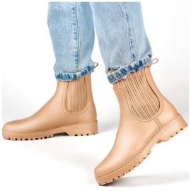 Dámské Chelsea boty s elastickým svrškem a ponožkou, béžová S27BE béžový 1