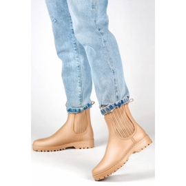 Dámské Chelsea boty s elastickým svrškem a ponožkou, béžová S27BE béžový 2