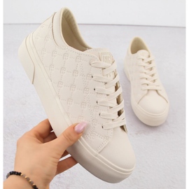 Big Star Dámské ekologické kožené tenisky zaznamenané béžové velké hvězdy RR274336 béžový 1 Big Star Dámské ekologické kožené tenisky zaznamenané béžové velké hvězdy RR274336 béžový 1