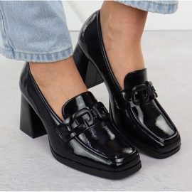 Malované dámské boty na černém Potocki SZ12553 Post černá 1