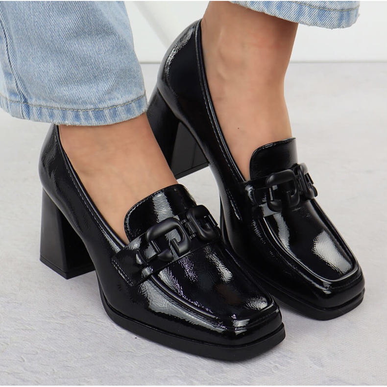 Malované dámské boty na černém Potocki SZ12553 Post černá 1