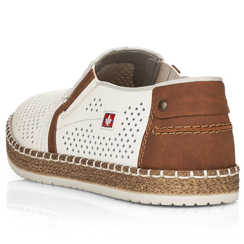 Pánské otevřené kožené boty, bílé Rieker B5297-80 bílý 1