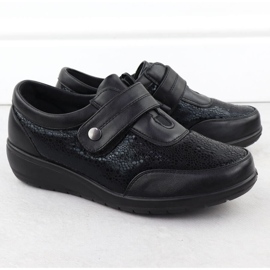 Dámská pohodlná bota s suchým zipem Black UNISOFT 9022 černý 2