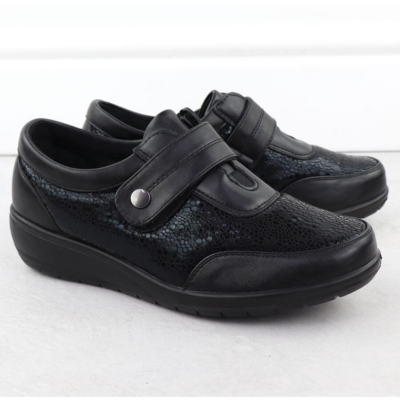 Dámská pohodlná bota s suchým zipem Black UNISOFT 9022 černý 2