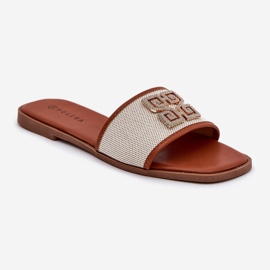 Elegantní žabky žen s dekorací s velbloudem hnědý 4