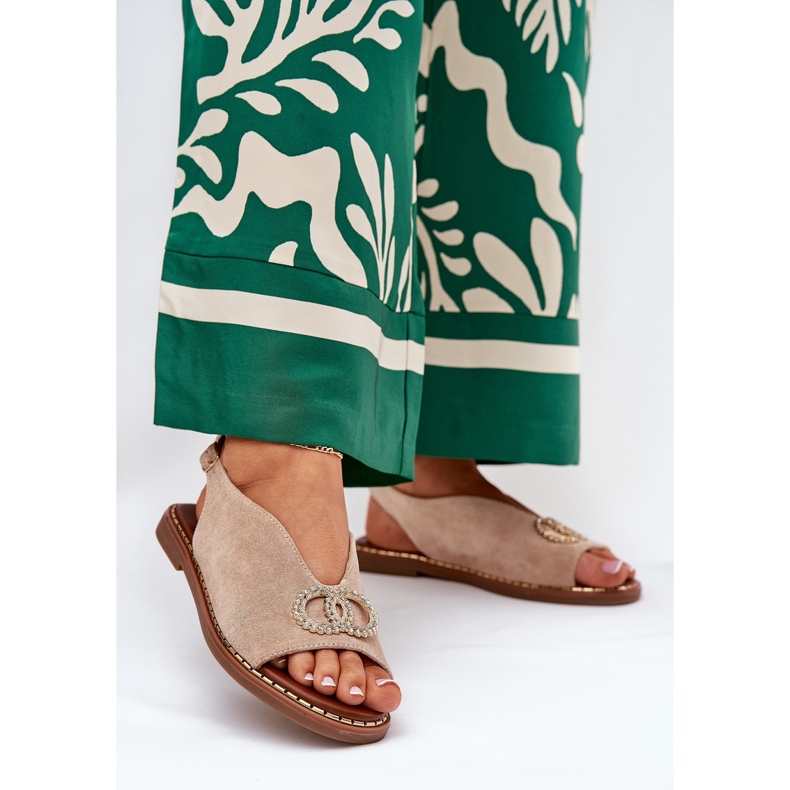 Dámské sandály s plochými ekologickými beige ralisses béžový 2 Dámské sandály s plochými ekologickými beige ralisses béžový 2