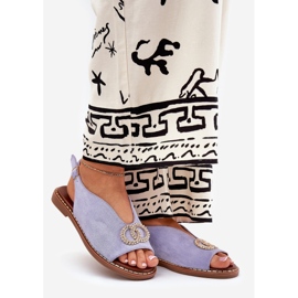 Dámské sandály s plochou ekologickou ekologickou ekologickou ekovou modrý 1